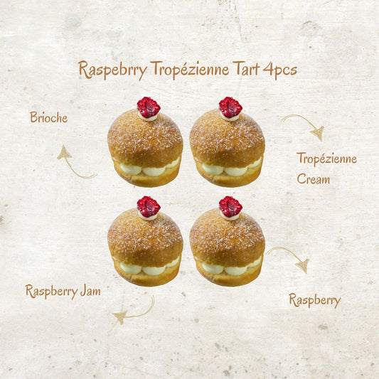 Raspberry Tropézienne Tart 4pcs
